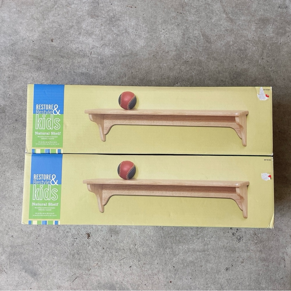 Kids Natural Shelf - Brown set of 2